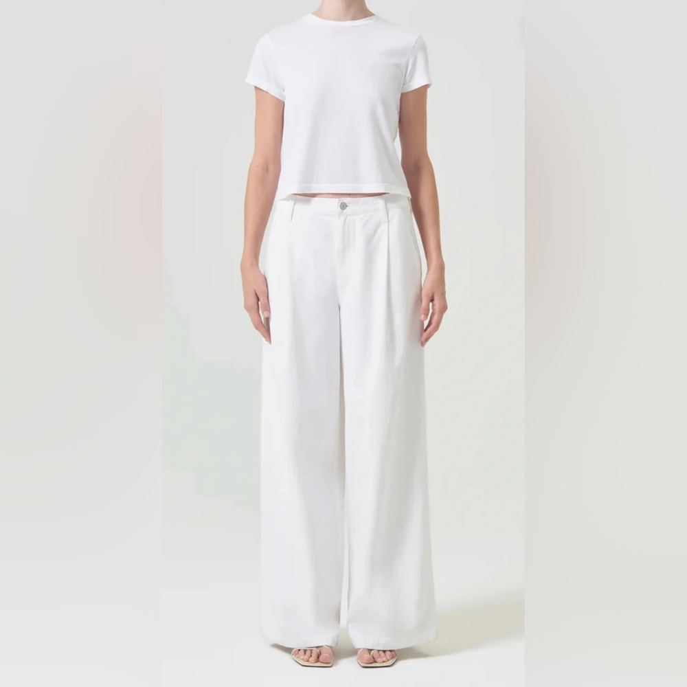agolde ellis trouser jean in milkshake | low slung wide leg baggy pants | sz 28